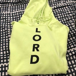 Neon green pull over printed Hoodie